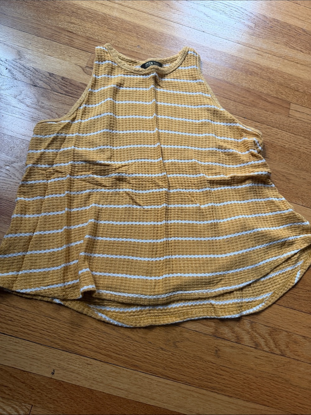 Striped Sleeveless Tank Top in Mustard Yellow